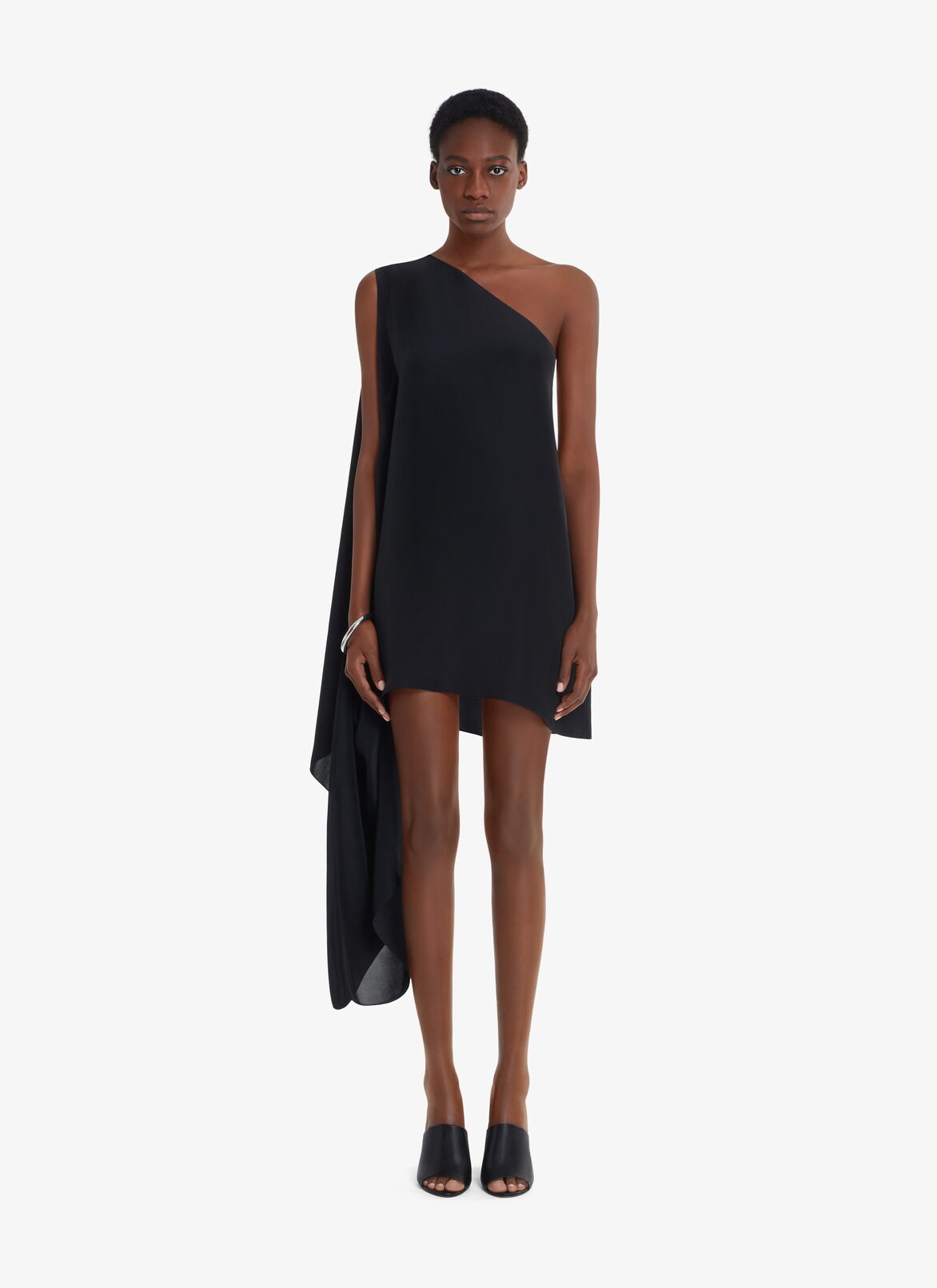 FLARED SILK DRESS ALAÏA BLACK FLARED SILK DRESS